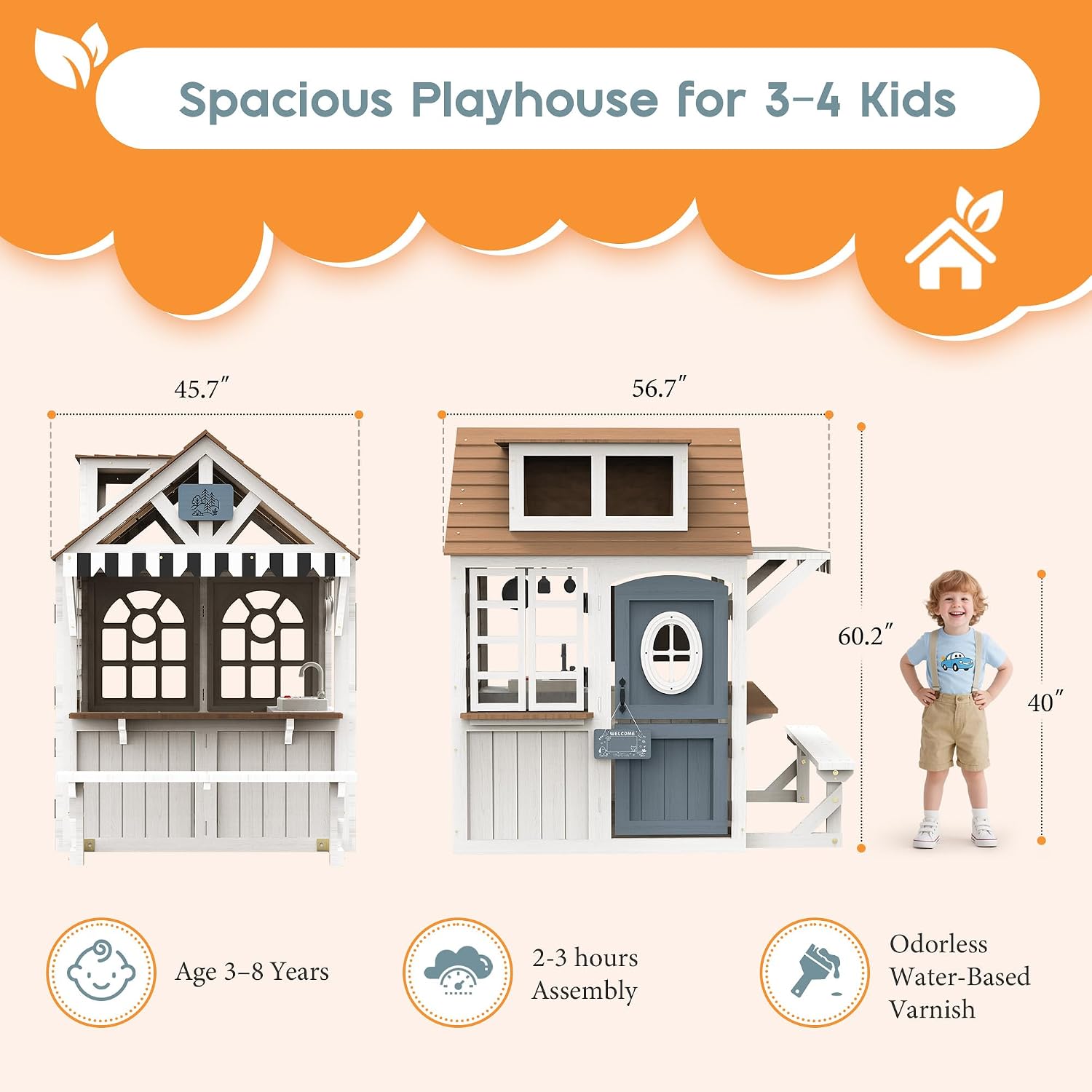 アルバット キッズ アウトドア 木製プレイハウス キッチンセ - Kids Outdoor Wooden Playhouse のレビューと価格