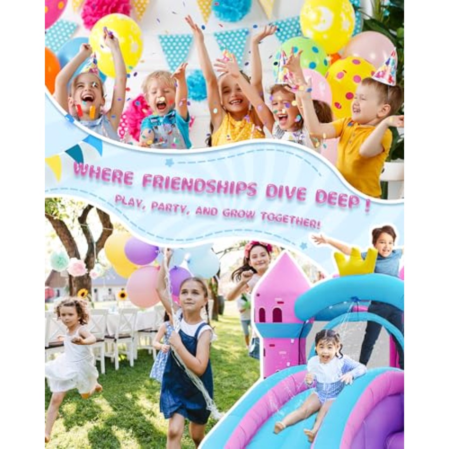 裏庭用インフレータブルウォータースライド付きバウンスハウス（ - Kids Outdoor Water Slide のレビューと価格