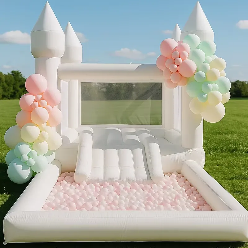20264m ホワイトグレード インフレータブル バウンスハ - Kids Outdoor Water Slide のレビューと価格