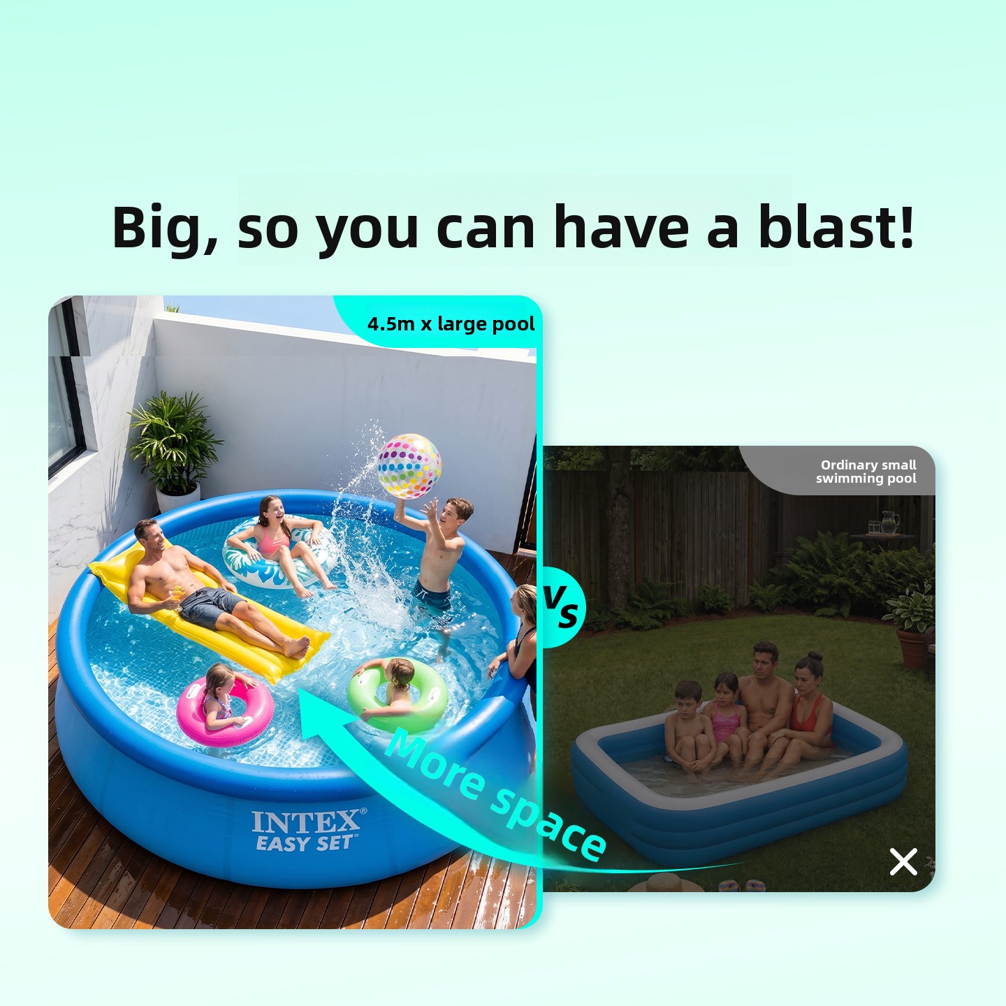 特大サイズのファミリー向けインフレータブルプール、子供と大人 - Kids Outdoor Water Play のレビューと価格