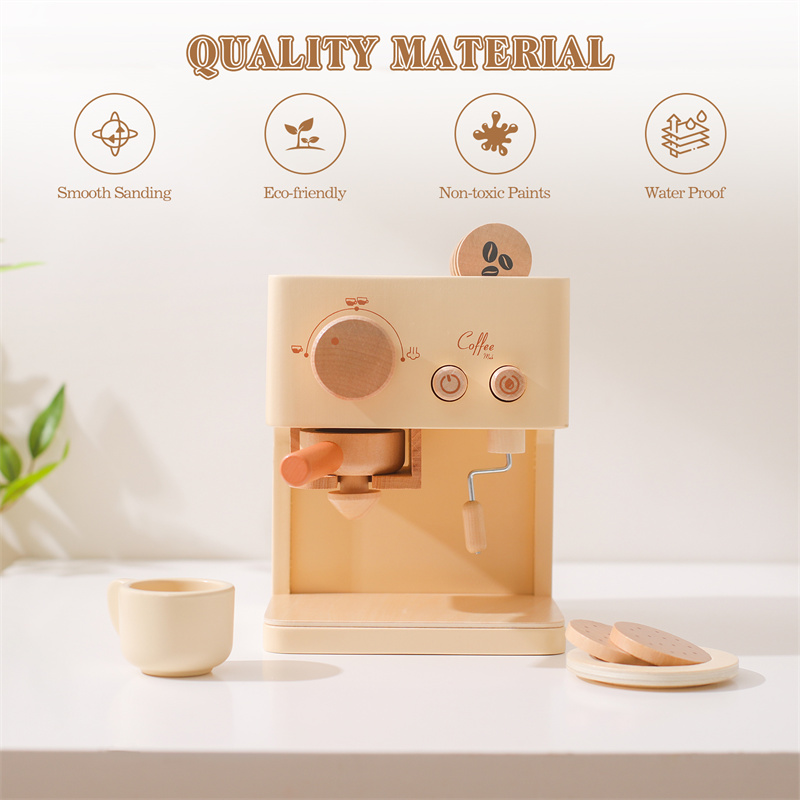 子供木製モンテッソーリおもちゃセット子供コーヒーマシンキッチ - Kids Outdoor Mud Kitchen Accessories のレビューと価格