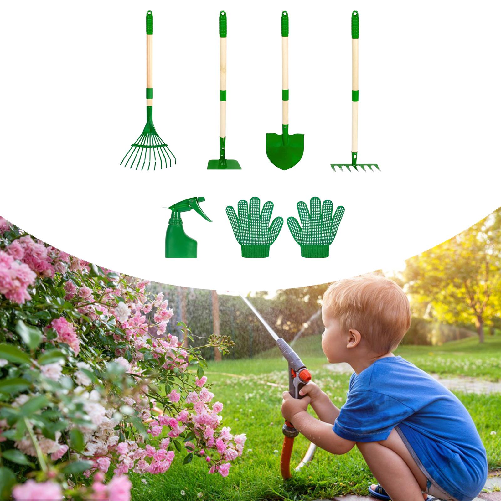 子供用園芸工具セット、快適なハンドルとスプレーボトル付き、屋 - Kids Outdoor Learning Activities のレビューと価格